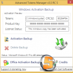 Advanced Tokens Manager 3.5 RC 5 پشتیبان گیری از فعال ساز ویندوز و آفیس
